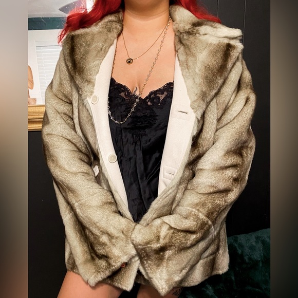 Dennis by Dennis Basso Reversible Faux Fur Coat Size L - Picture 2 of 10